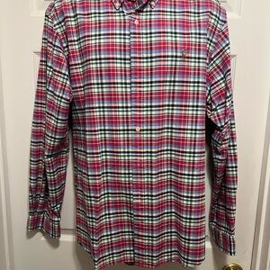 Men's Vintage Ralph Lauren Plaid Shirt - Red, Blue, Green (blue label)